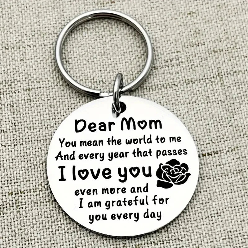Dear Mom Stainless Love Keychain