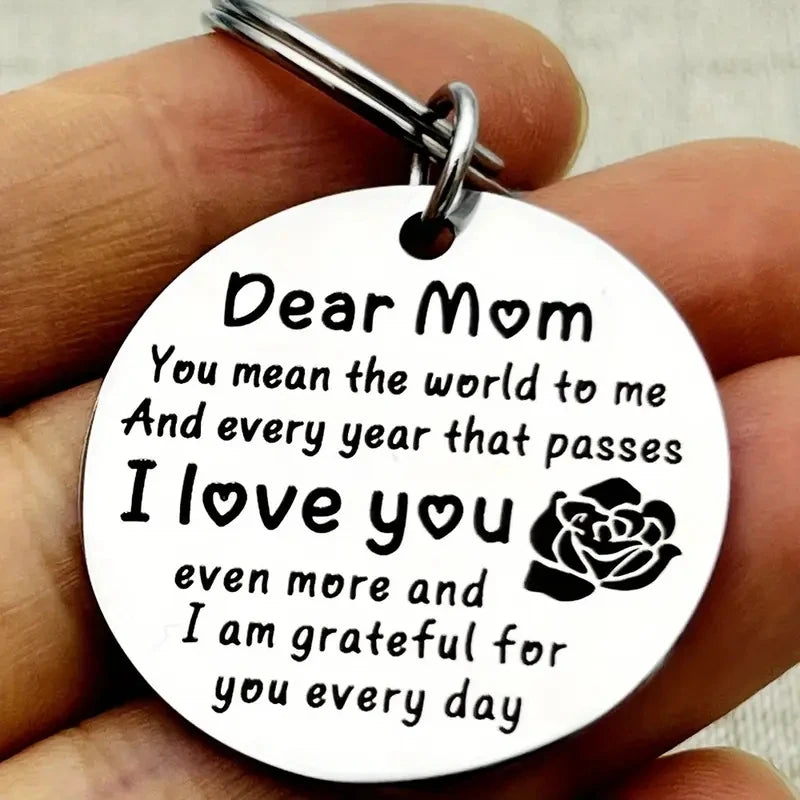 Dear Mom Stainless Love Keychain