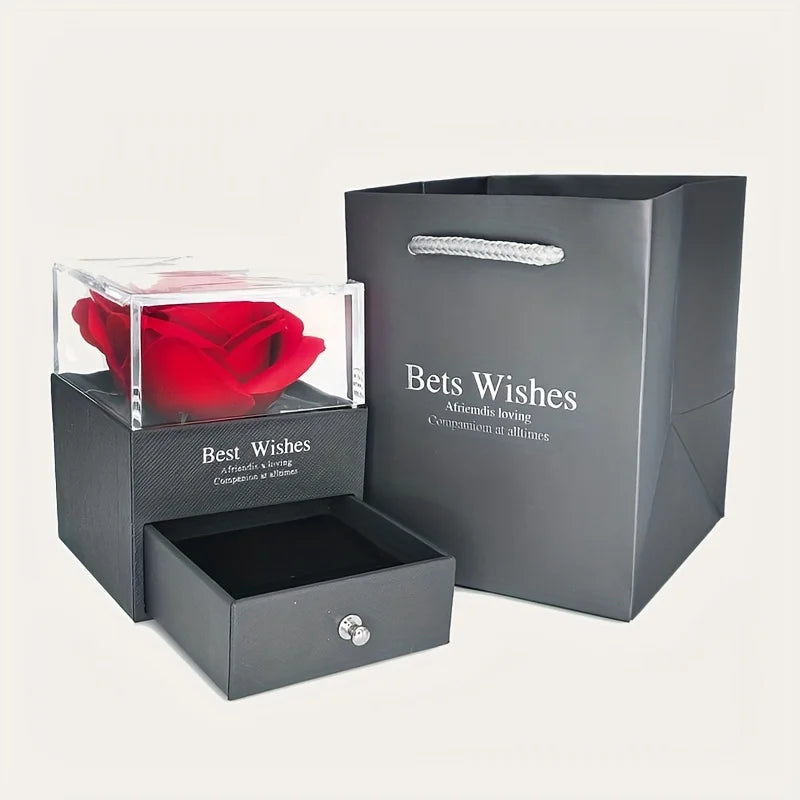 Scarlet Rose Heart Pendant Necklace