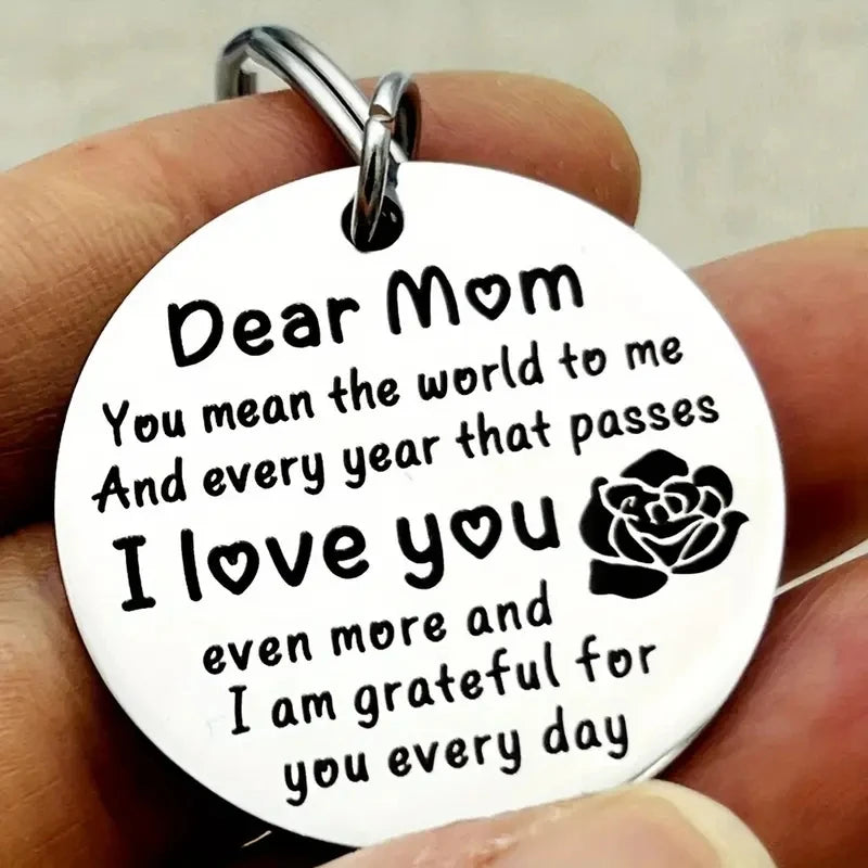 Dear Mom Stainless Love Keychain
