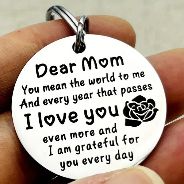 Dear Mom Stainless Love Keychain